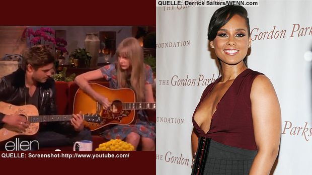 TOP Zac Efron  und Taylor Swift FLOP Alicia Keys - Bildquelle: Screenshot-http://www.youtube.com/   /   Derrick Salters/WENN.com