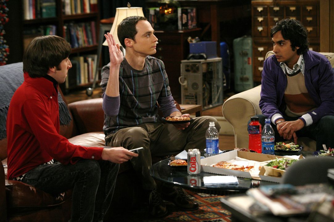 (v.l.n.r.) Howard Wolowitz (Simon Helberg); Sheldon Cooper (Jim Parsons); Rajesh Koothrappali (Kunal Nayyar) - Bildquelle: Warner Bros. Television