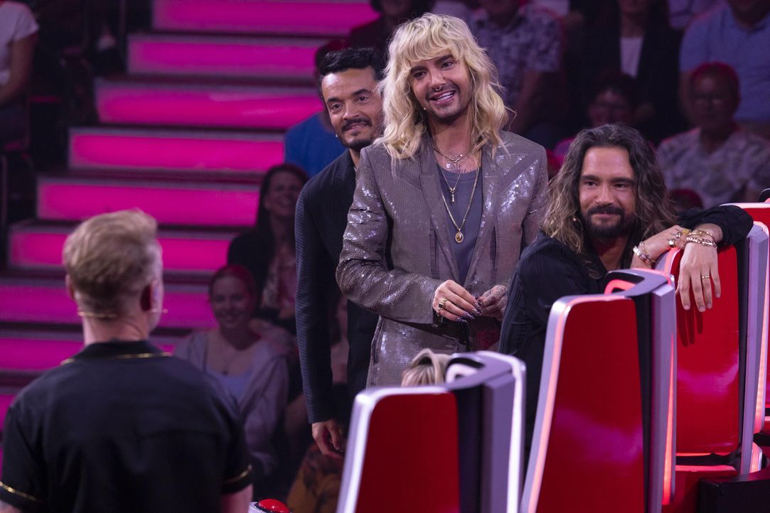 (v.l.n.r.) Giovanni Zarrella; Bill Kaulitz; Tom Kaulitz; - Bildquelle: Richard Hübner © ProSieben/SAT.1 / Richard Hübner