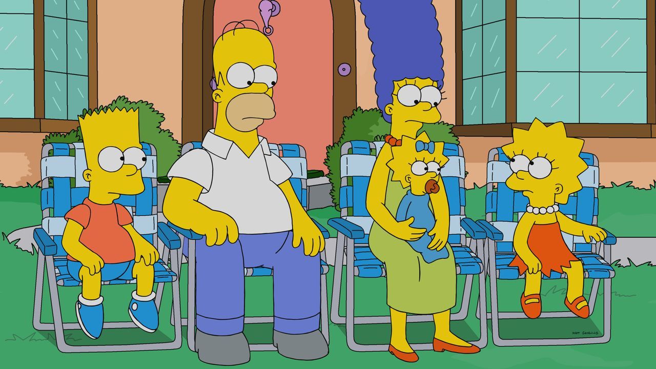 (v.l.n.r.) Bart; Homer; Maggie; Marge; Lisa - Bildquelle: 2021 by 20th Television