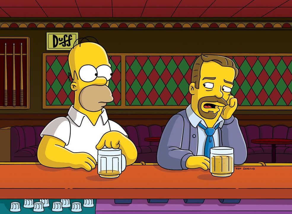 Aus Geldmangel lässt sich Homer (l.) auf eine Fernseh-Reality-Show ein und tauscht mit Charles (r.) Ehefrau ... - Bildquelle: und TM Twentieth Century Fox Film Corporation - Alle Rechte vorbehalten