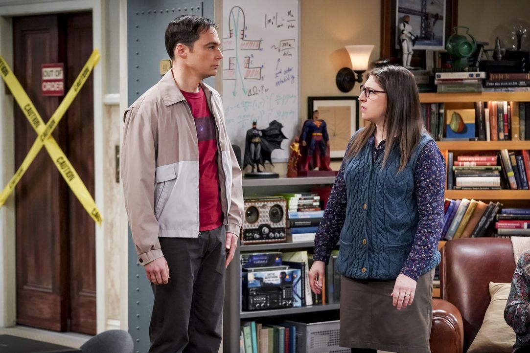 Sheldon Cooper (Jim Parsons, l.); Amy Farrah Fowler (Mayim Bialik, r.) - Bildquelle: Sonja Flemming 2019 CBS Broadcasting, Inc. All Rights Reserved / Sonja Flemming