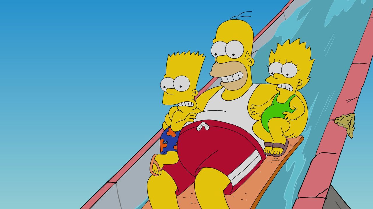 (v.l.n.r.) Bart; Homer; Lisa - Bildquelle: 2021 by 20th Television