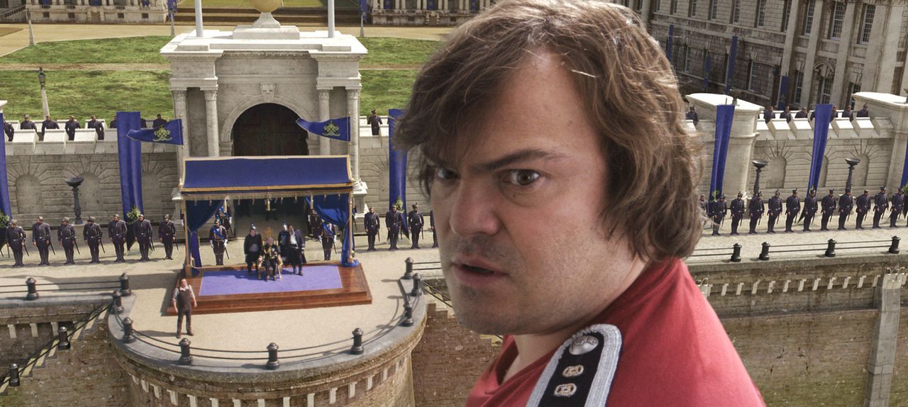 Als Lemuel Gulliver (Jack Black) die Ehre zuteilwird, dass er der königlichen Familie von Liliput gegenübertreten darf, muss er aufpassen nichts fal... - Bildquelle: Murray Close TM and   2010 Twentieth Century Fox Film Corporation.  All rights reserved.  Not for sale or duplication.