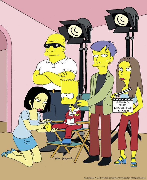 Bart (vorne, 3.v.l.) als Darsteller in der selbst gedrehten "Simpsons"-Serie. - Bildquelle: und TM Twenthieth Century Fox Film Corporation - Alle Rechte vorbehalten