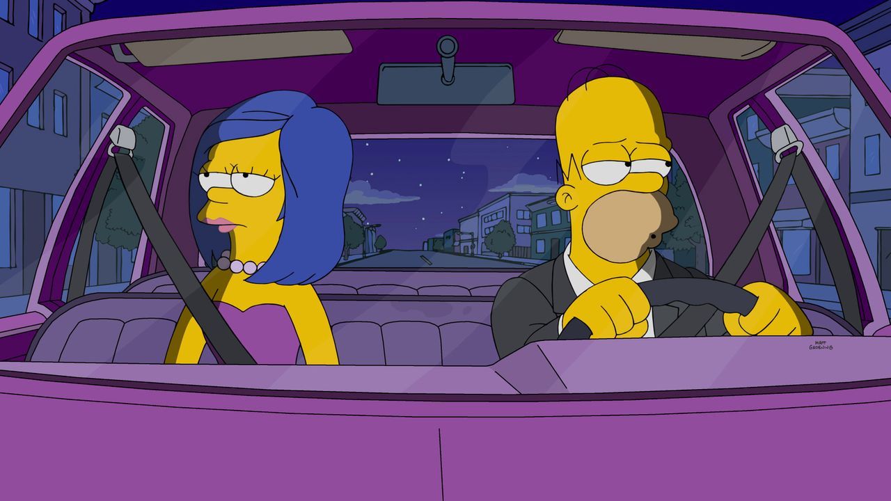 Wollen an ihrer Ehe arbeiten, doch der Funke scheint nicht überzuspringen: Homer (r.) und Marge (l.) ... - Bildquelle: 2016-2017 Fox and its related entities. All rights reserved.