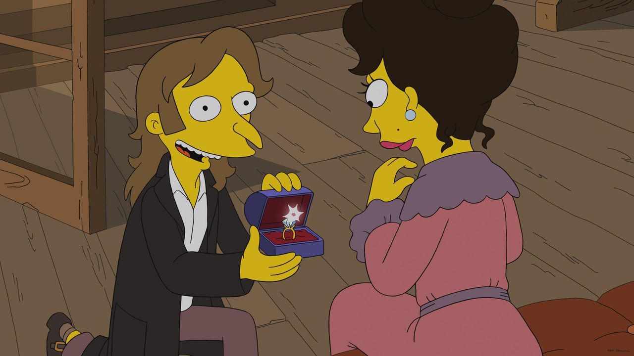 Mr. Burns (l.) hat vor Jahren vieles versucht, um das Herz seiner Jugendliebe Lilah (r.) zu erobern. Doch offensichtlich hatte er sich nicht genug i... - Bildquelle: 2013 Twentieth Century Fox Film Corporation. All rights reserved.