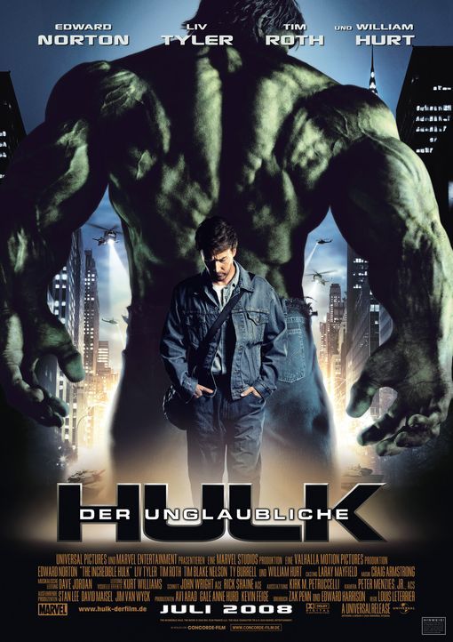 Der unglaubliche Hulk - Plakatmotiv - Bildquelle: 2008 Marvel Entertainment, Inc. And ist subsidiaries. All Rights Reserved.