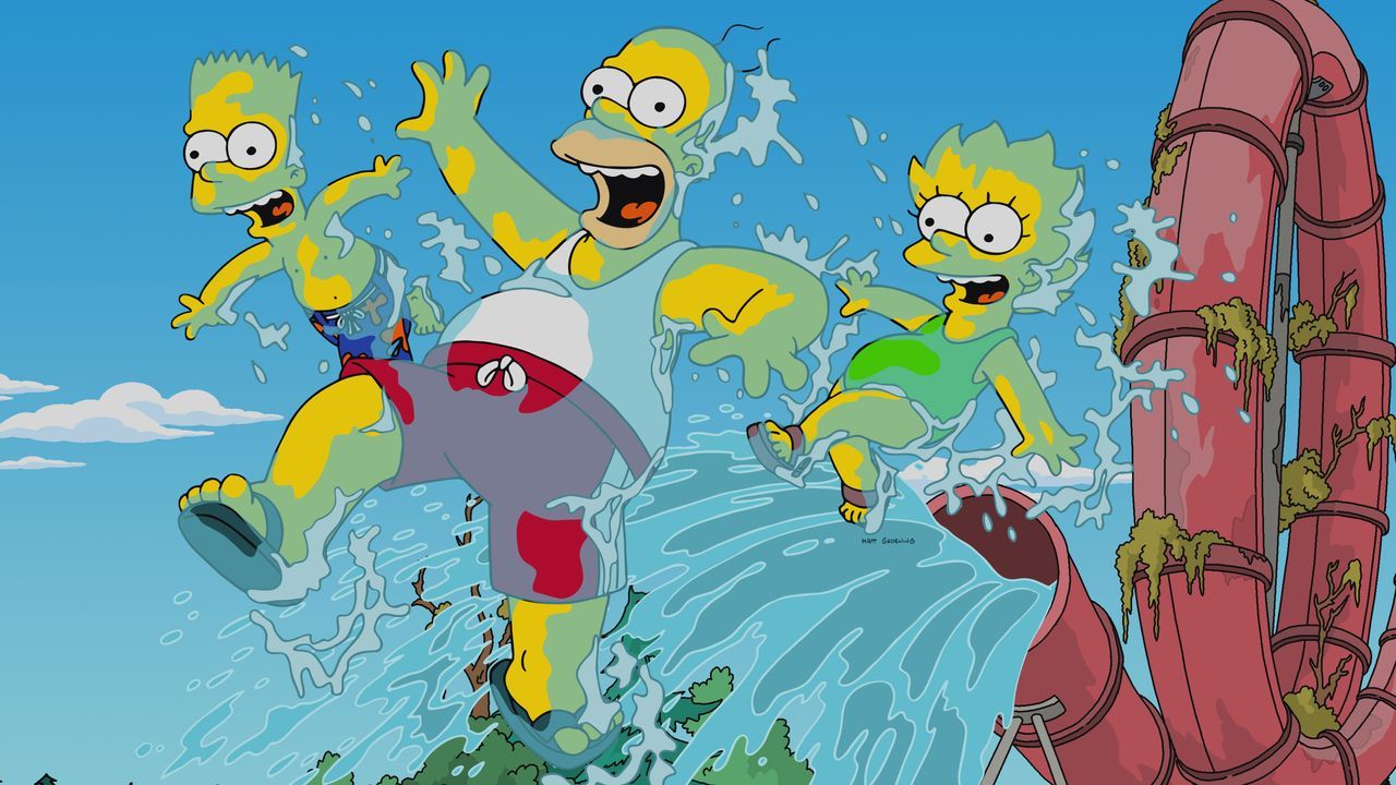 (v.l.n.r.) Bart; Homer; Lisa - Bildquelle: 2021 by 20th Television