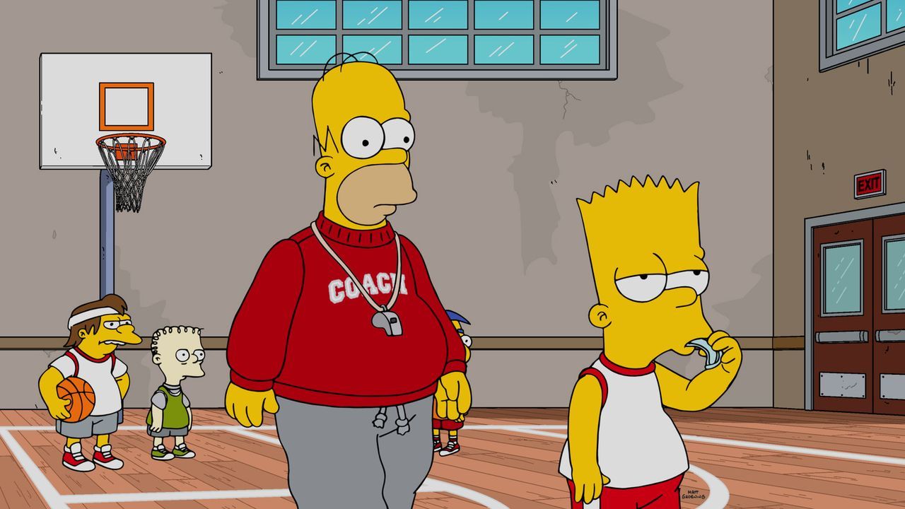Der Ruhm als Basketballspieler steigt Bart (r.) ganz schön zu Kopf, was auch sein Vater Homer (l.) zu spüren bekommt ... - Bildquelle: 2016-2017 Fox and its related entities. All rights reserved.