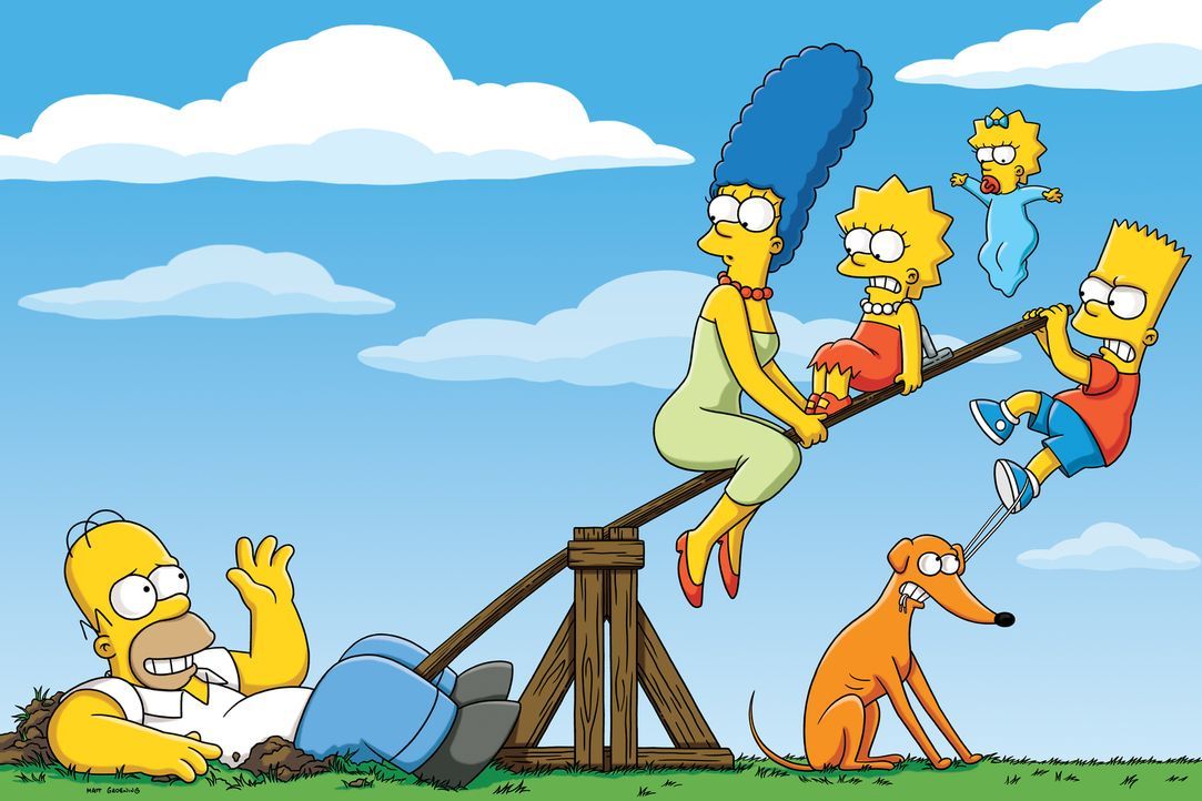 (27. Staffel) - Eine etwas andere Familie: Maggie (2.v.r.), Marge (2.v.l.), Homer (l.), Bart (r.) und Lisa Simpson (3.v.l.) ... - Bildquelle: 2015 Fox and its related entities.  All rights reserved.