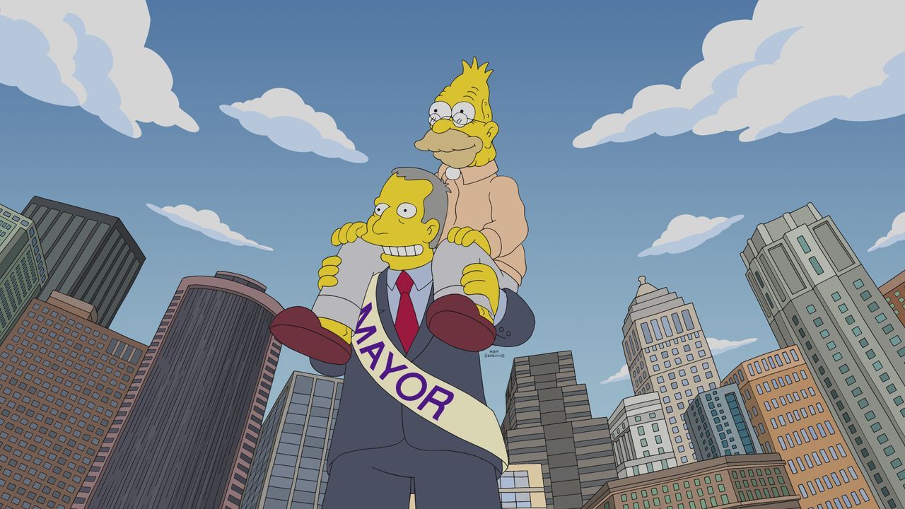 Mayor Quimby (unten); Grampa (oben) - Bildquelle: 2018-2019 Fox and its related entities. All rights reserved.