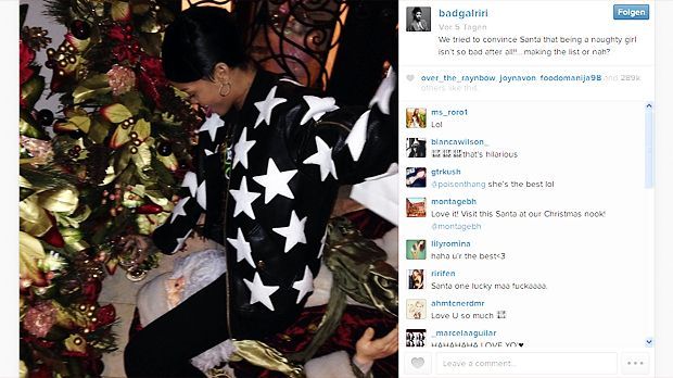 Rihanna: Weihnachten zwischen den Schenkeln - Bildquelle: instagram.com/badgalriri