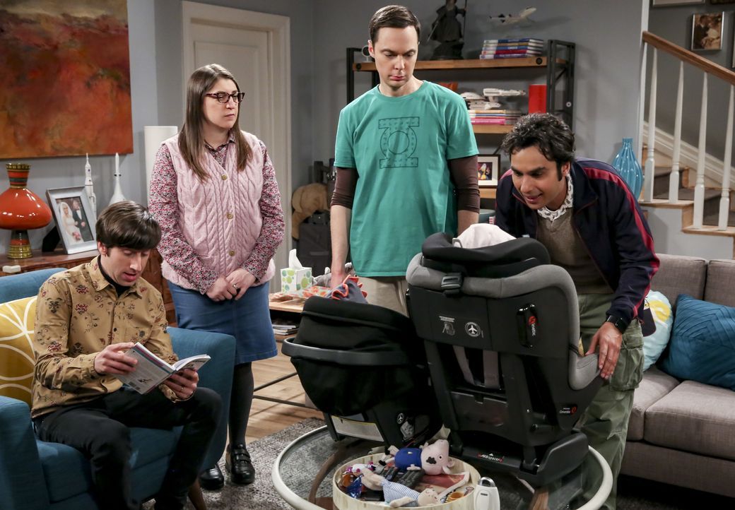 (v.l.n.r.) Howard Wolowitz (Simon Helberg); Amy Farrah Fowler (Mayim Bialik); Sheldon Cooper (Jim Parsons); Rajesh Koothrappali (Kunal Nayyar) - Bildquelle: Michael Yarish 2019 WBEI. All rights reserved. / Michael Yarish