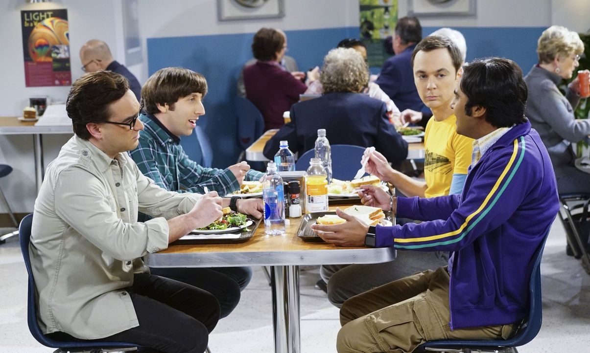 Der Valentinstag steht bevor und die Jungs haben alle ganz spezielle Pläne: Sheldon (Jim Parsons, 2.v.r.) plant eine Spezialausgabe von "Fun with Fl... - Bildquelle: 2015 Warner Brothers