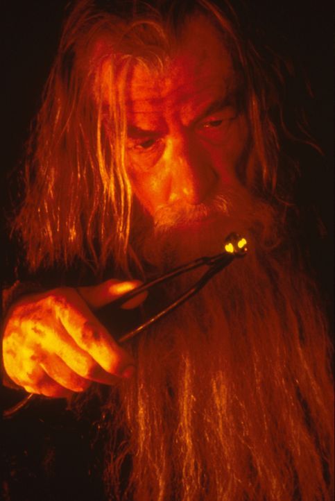 Gandalf (Ian McKellen) zieht einen Ring aus dem Feuer, der demjenigen, der ihn besitzt, große Macht verleiht ... - Bildquelle: Warner Brothers