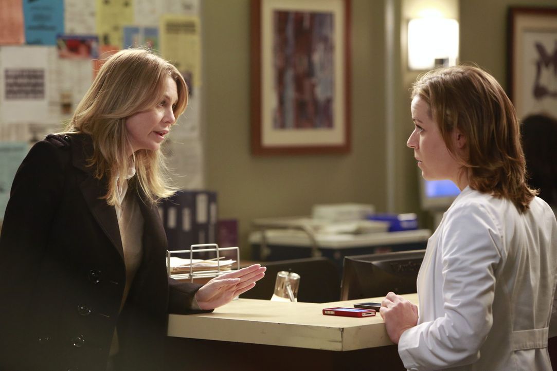 Während Cristina  einen Wettbewerb zwischen Stephanie und Leah auslöst, der zu einem medizinischen Notfall führt, möchte Meredith (Ellen Pompeo,... - Bildquelle: ABC Studios