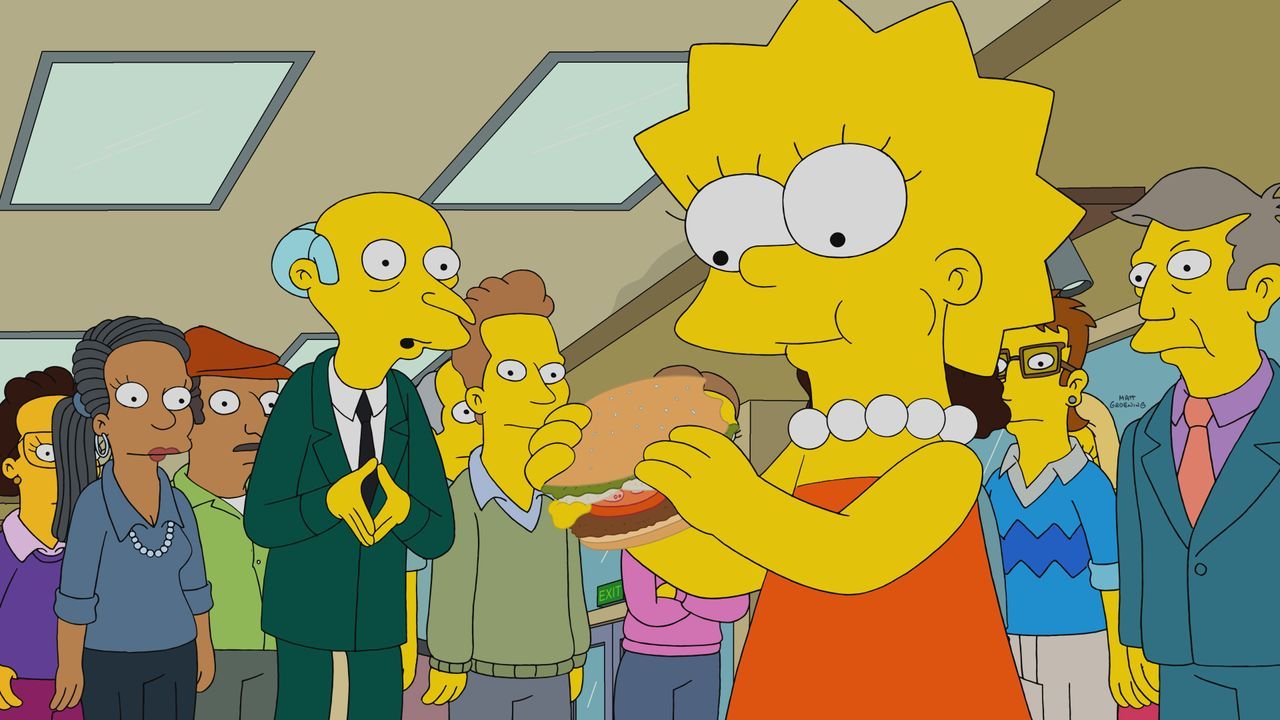Mr. Burns (vorne l.); Lisa (vorne r.) - Bildquelle: 2021 by 20th Television.