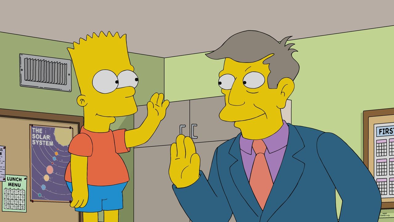Bart (l.); Rektor Skinner (r.) - Bildquelle: 2020 by Twentieth Century Fox Film Corporation.