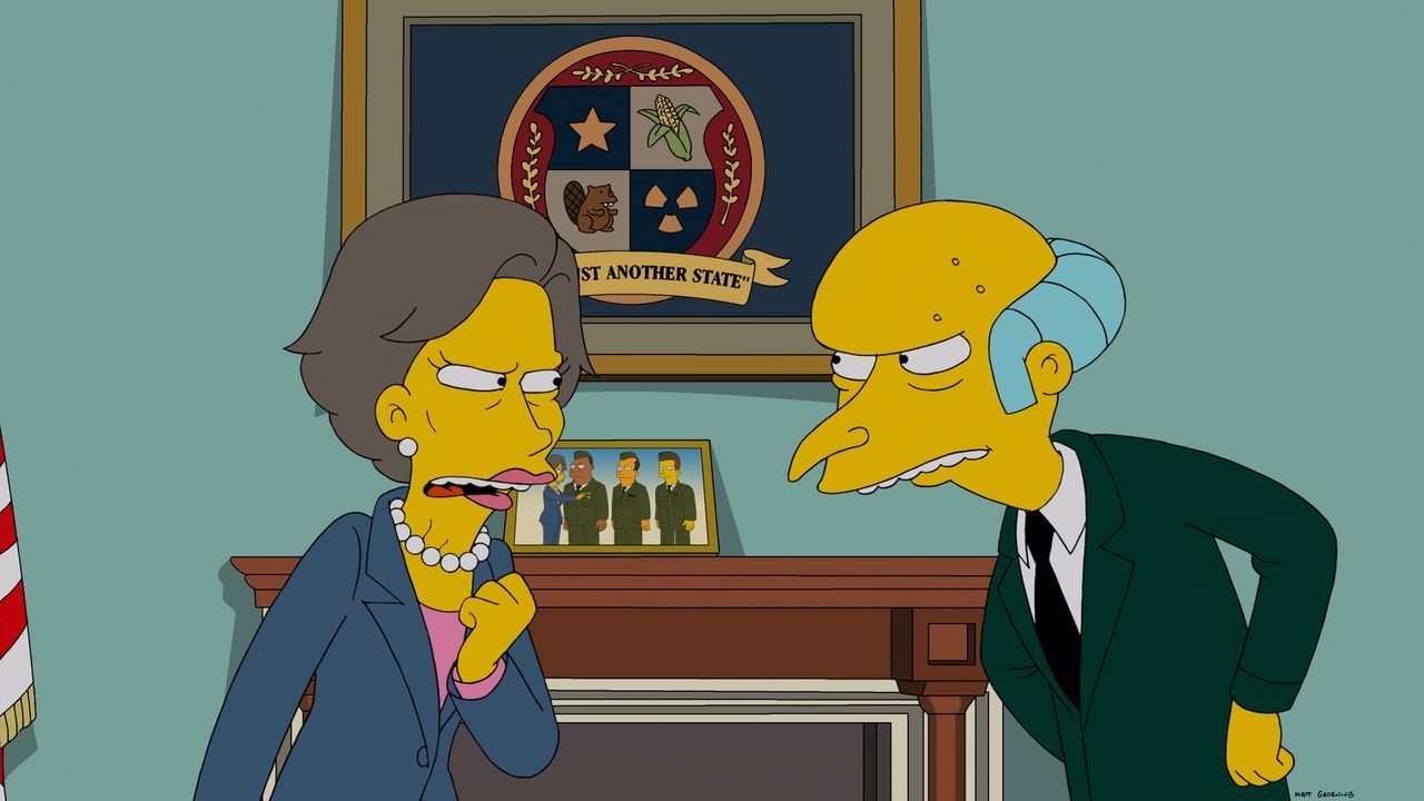 Gegenteile ziehen sich an, das müssen auch Maxine (l.) und Mr. Burns (r.) lernen ... - Bildquelle: 2014 Twentieth Century Fox Film Corporation. All rights reserved.