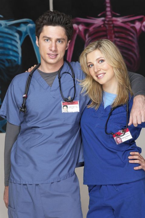 (2. Staffel) - Gemeinsam machen sich J.D. (Zach Braff, l.) und Elliot (Sarah Chalke, r.) daran, den unberechenbaren Krankenhausalltag zu meistern ... - Bildquelle: Touchstone Television