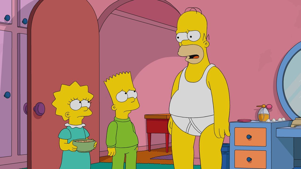 (v.l.n.r.) Lisa; Bart; Homer - Bildquelle: 2021-2022 20th Television.