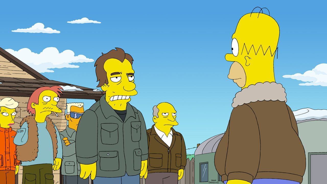 Als Homer (r.) im Kernkraftwerk einen Fehler begeht und Springfields Elektrizität lahmlegt, glaubt er, das Ende sei gekommen. Er schnappt sich seine... - Bildquelle: und TM Twentieth Century Fox Film Corporation - Alle Rechte vorbehalten
