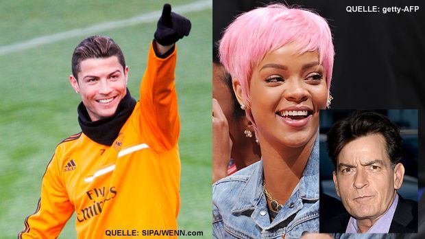 TOP Ronaldo FLOP Rihanna und Charlie Sheen - Bildquelle: SIPA/WENN.com  - getty-AFP