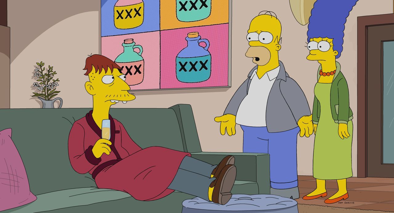(v.l.n.r.) Cletus; Homer; Marge - Bildquelle: 2021 by 20th Television.