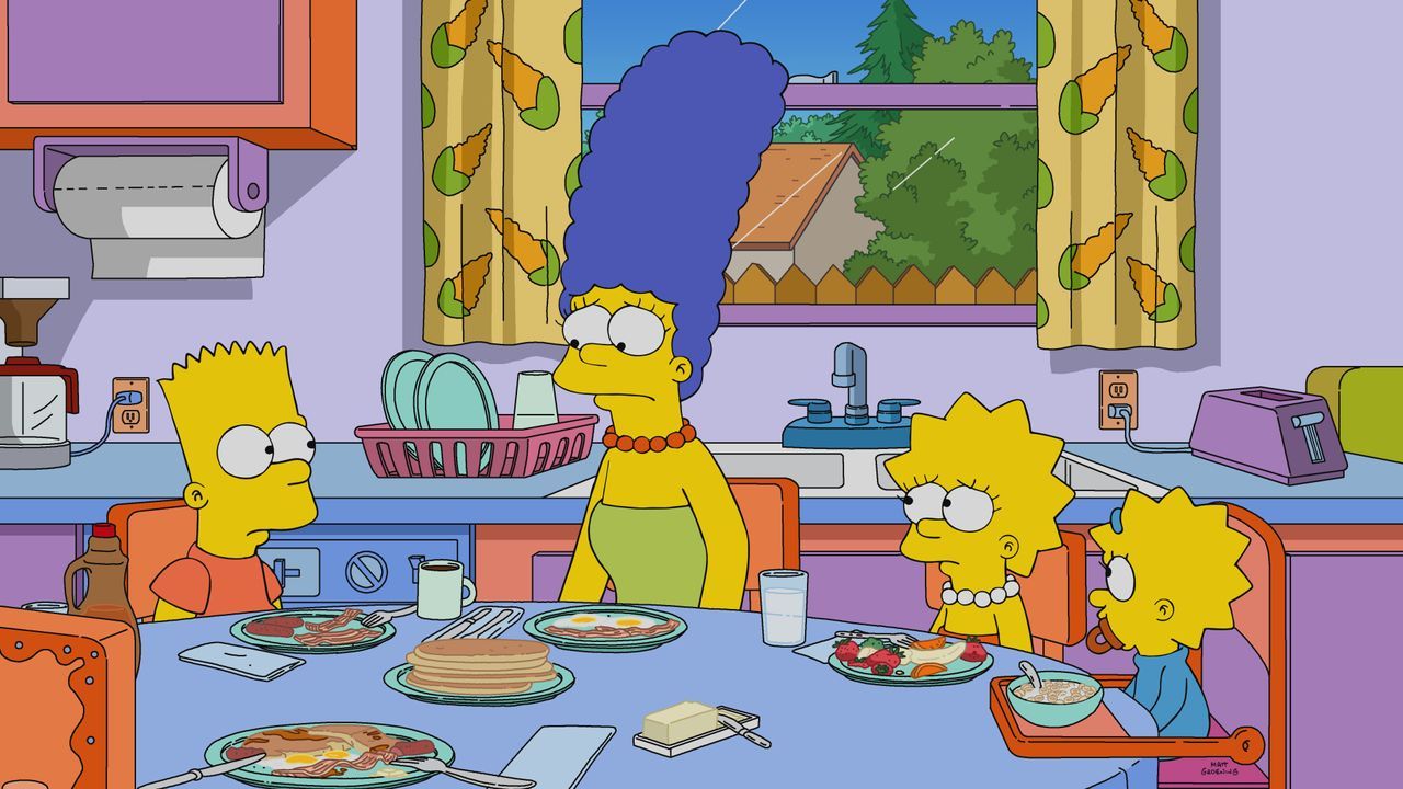 (v.l.n.r.) Bart; Marge; Lisa; Maggie - Bildquelle: 2021 by 20th Television.