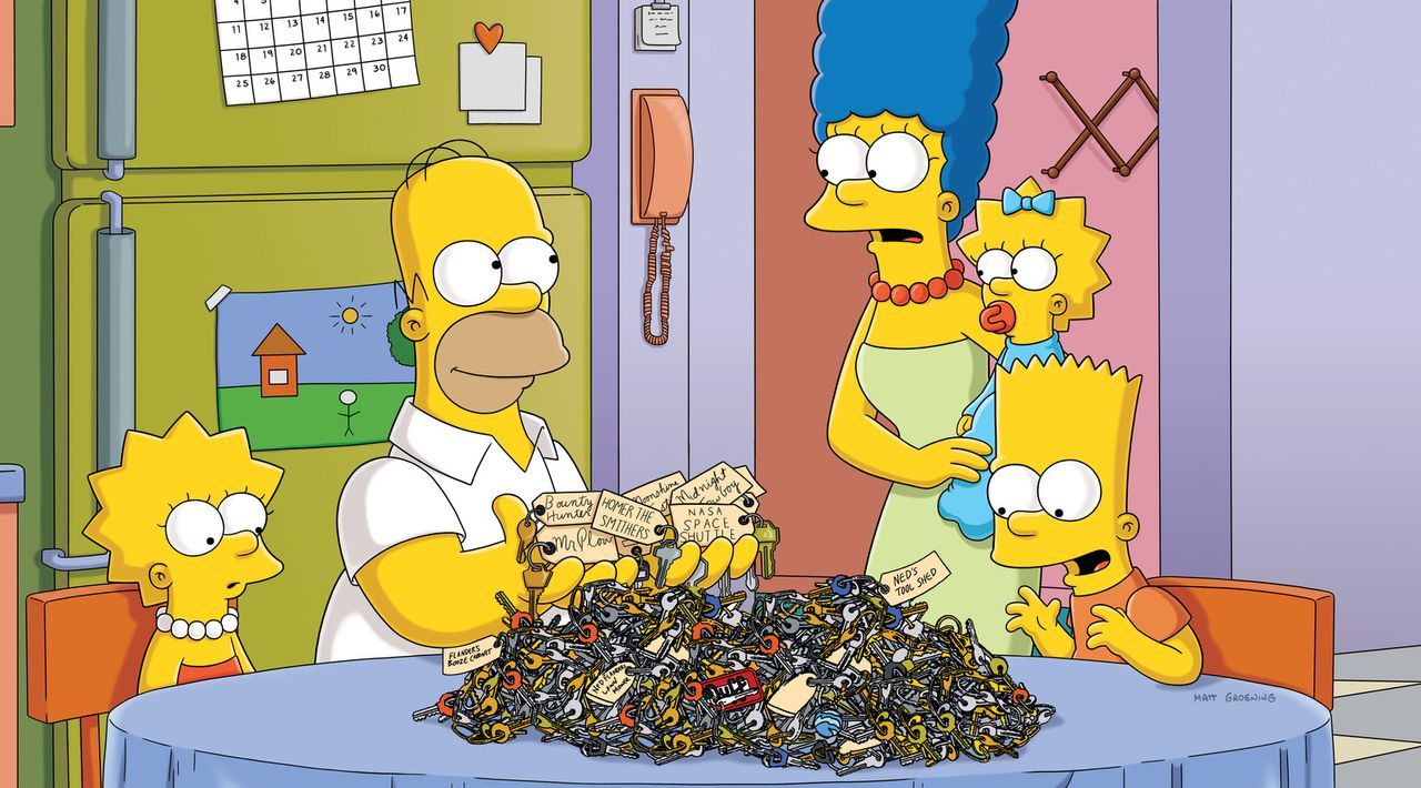Weil Maggie sich selbst im Auto eingesperrt hat, suchen die Simpsons in ihrer Schlüsselschublade nach dem Ersatzschlüssel. Dabei entdecken sie ein... - Bildquelle: und TM Twentieth Century Fox Film Corporation - Alle Rechte vorbehalten