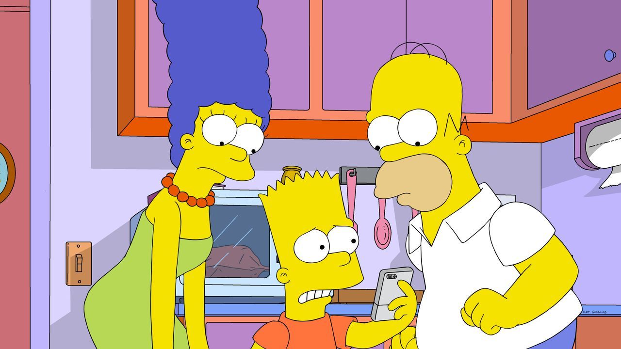 (v.l.n.r.) Marge; Bart; Homer - Bildquelle: © 2022 by 20th Television.