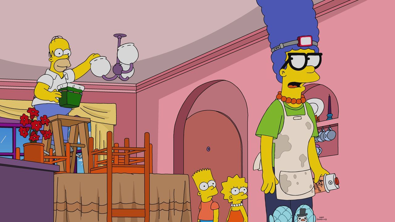 (v.l.n.r.) Homer; Bart; Lisa; Marge - Bildquelle: © 2022 by 20th Television.