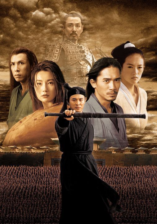 Hero: (v.l.n.r.) Long Sky (Donnie Yen), Flying Snow (Maggie Cheung), Nameless (Jet Li), Broken Sword (Tony Leung Chiu Wai) und Moon (Ziyi Zhang) ... - Bildquelle: Constantin Film